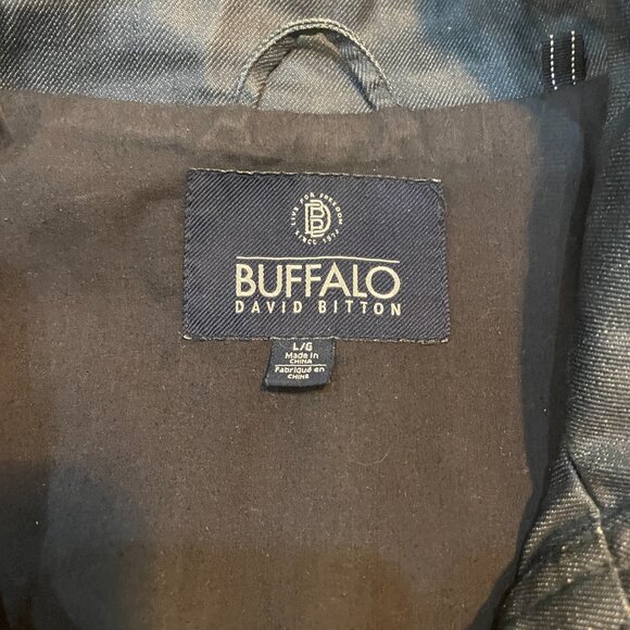 Buffalo David Bitton Grey Waxed Cotton Jacket – Size Mens Large - Picture 2 of 11